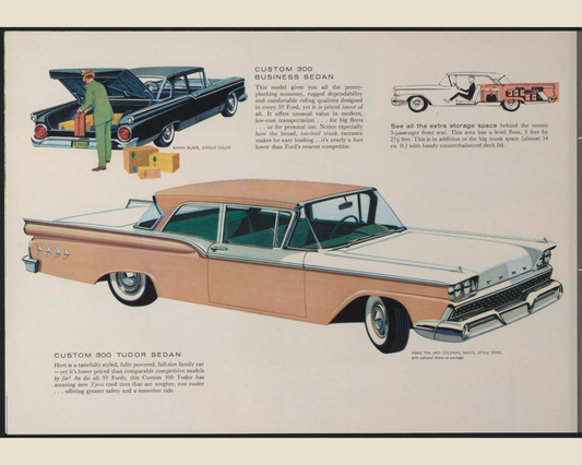 1959 Ford Car Line Brochure Page 12 0059-0022 — 16×20 proportions