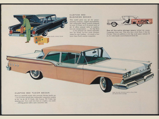 1959 Ford Car Line Brochure Page 12 0059-0022 — 18×24 proportions