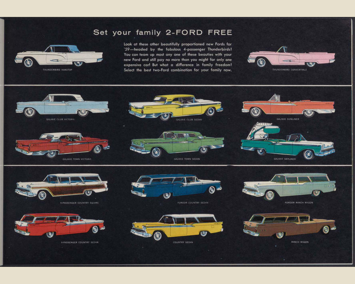 1959 Ford Car Line Brochure Page 13 0059-0023 — 16×20 proportions