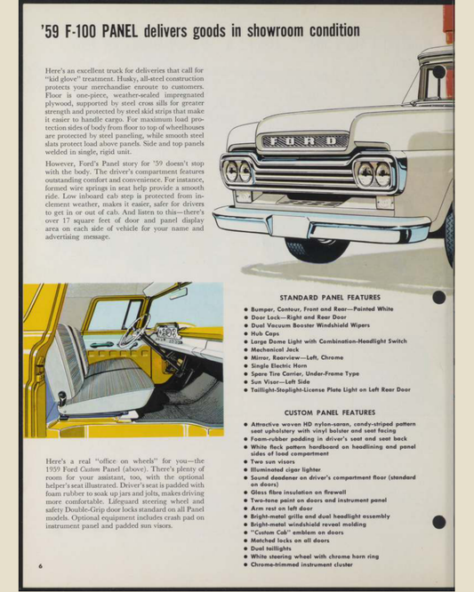 1959 Ford Light Duty F Series trucks Brochure Page 6 0059-0029 — 16×20 proportions
