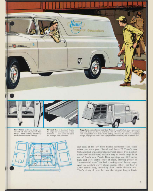 1959 Ford Light Duty F Series trucks Brochure Page 7 0059-0030 — 16×20 proportions