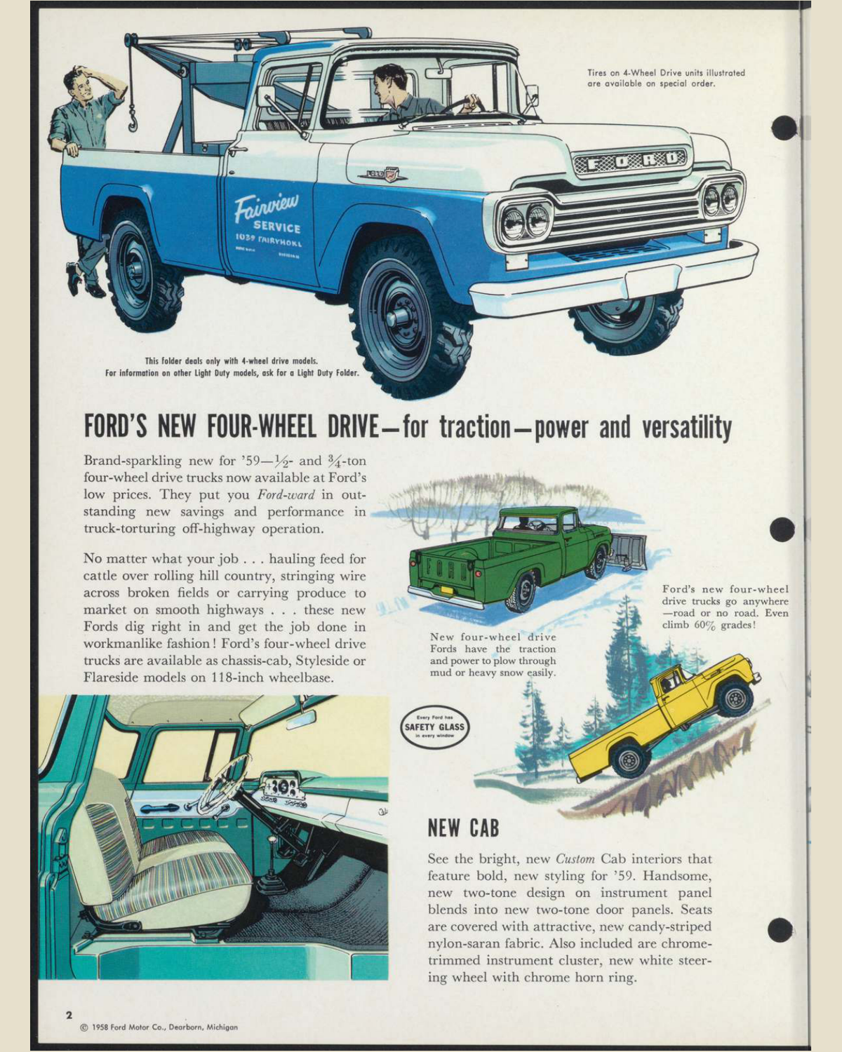1959 Ford Light Duty 4 Wheel Drive Trucks Brochure Page 2 0059-0034 — 16×20 proportions