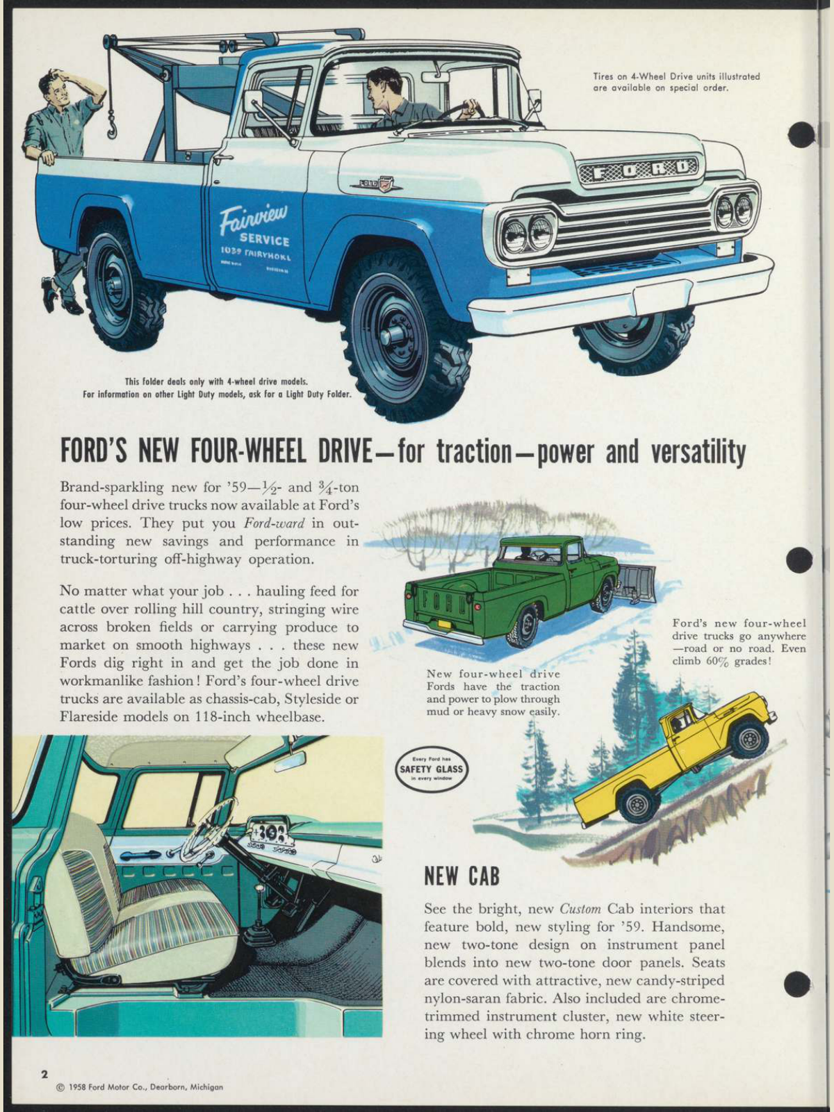 1959 Ford Light Duty 4 Wheel Drive Trucks Brochure Page 2 0059-0034 — 18×24 proportions