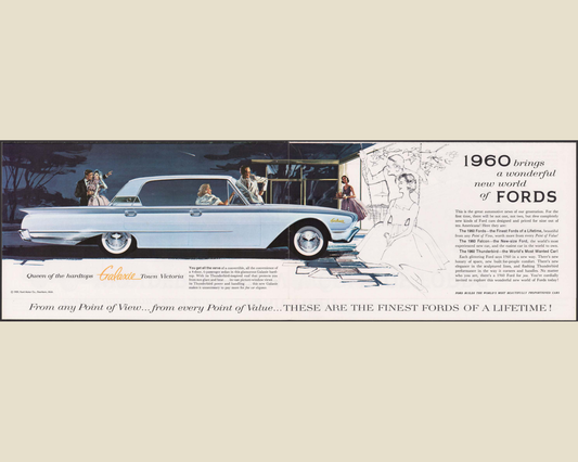 1960 Ford Car Line Brochure Page 2 0060-0015 — 16×20 proportions