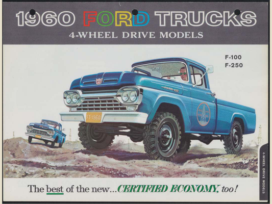 1960 Ford F 100 and F 250 Brochure Page 1 0060-0017 — 18×24 proportions
