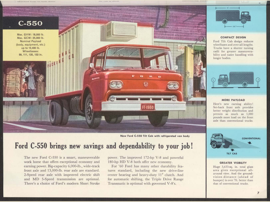 1960 ford medium duty trucks Brochure Page 7 0060-0027 — 18×24 proportions