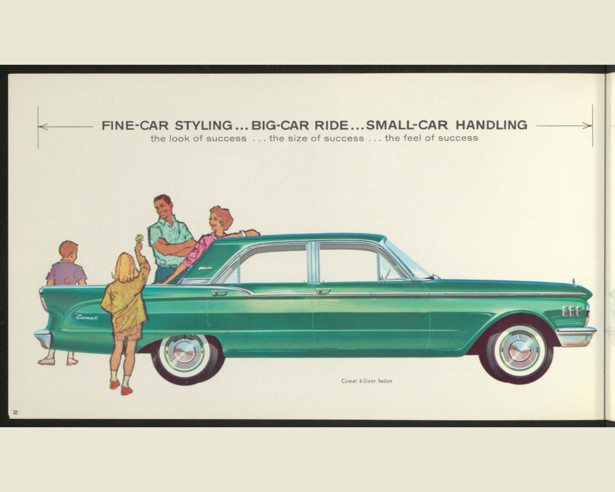 1961 Mercury Comet Brochure Page 2 0061-0009 — 16×20 proportions