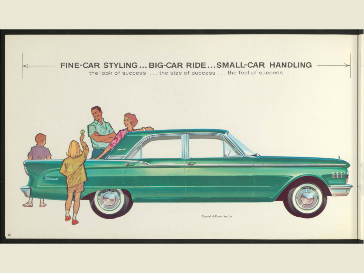 1961 Mercury Comet Brochure Page 2 0061-0009 — 18×24 proportions