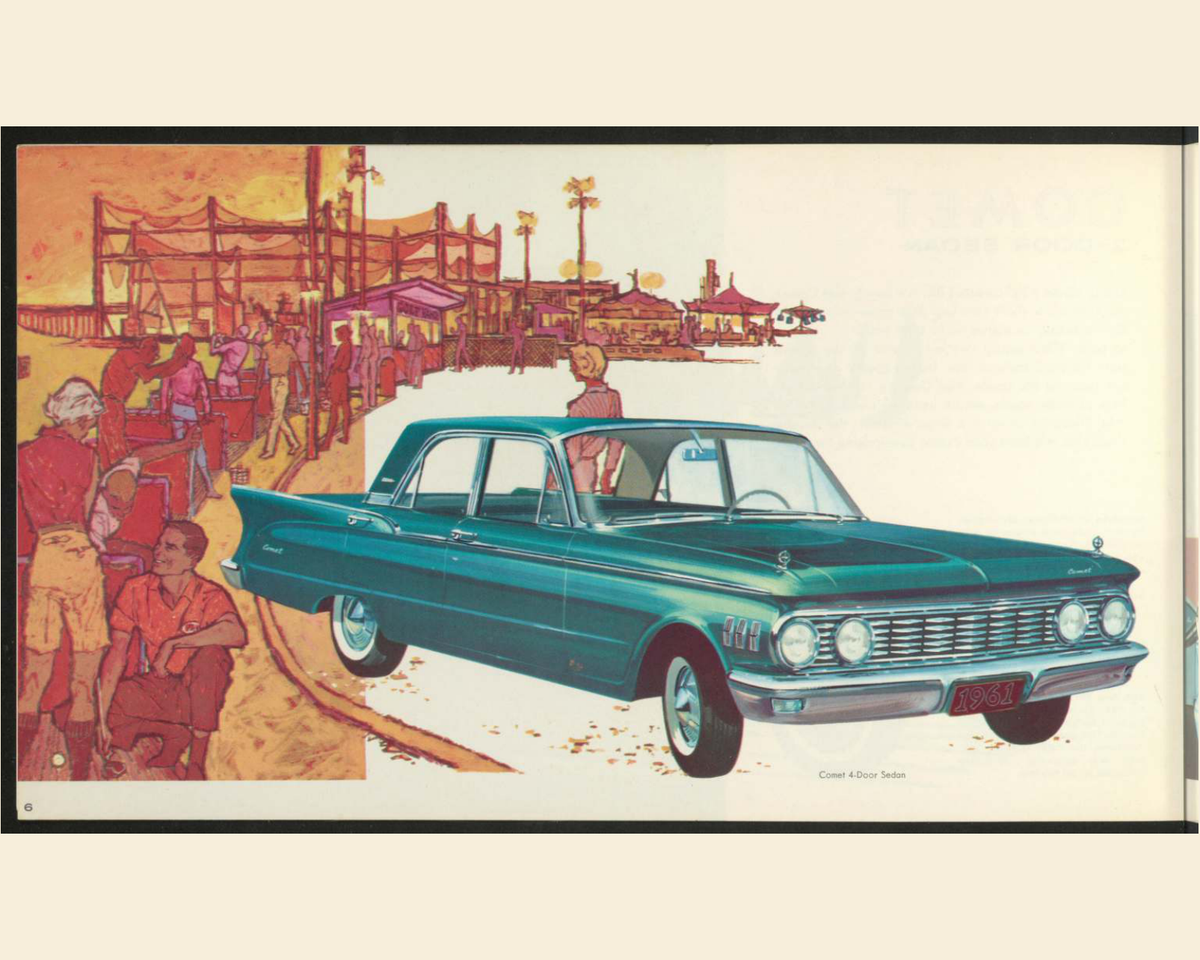 1961 Mercury Comet Brochure Page 6 0061-0011 — 16×20 proportions