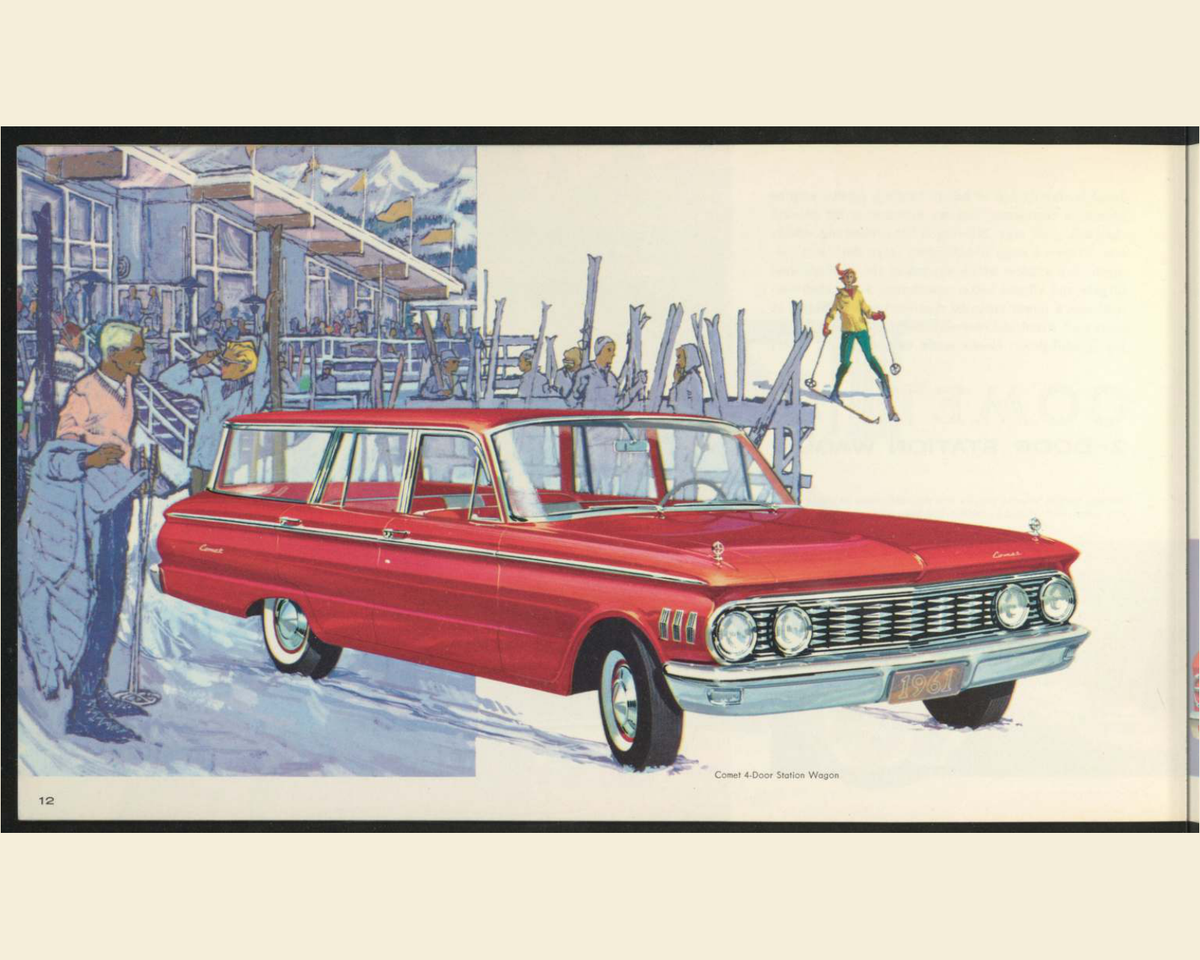 1961 Mercury Comet Brochure Page 12 0061-0013 — 16×20 proportions