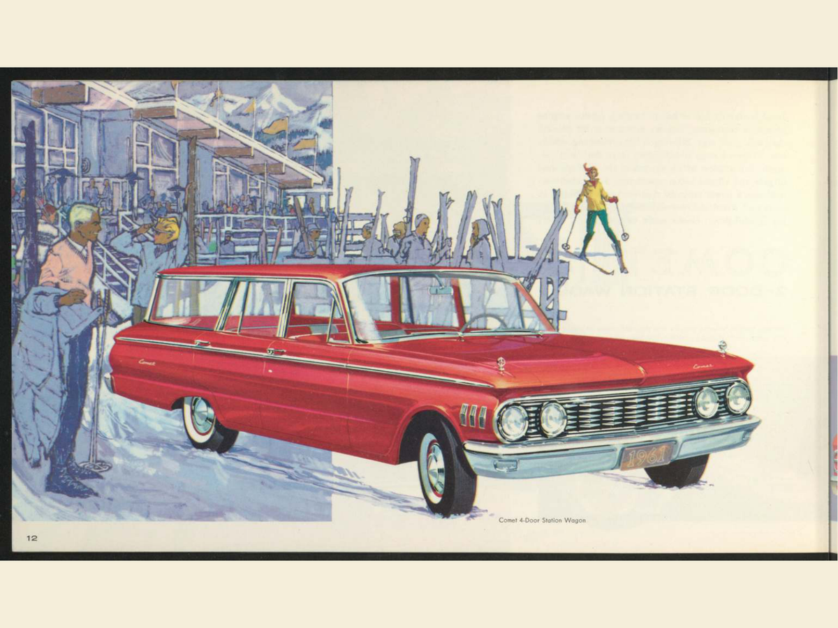 1961 Mercury Comet Brochure Page 12 0061-0013 — 18×24 proportions