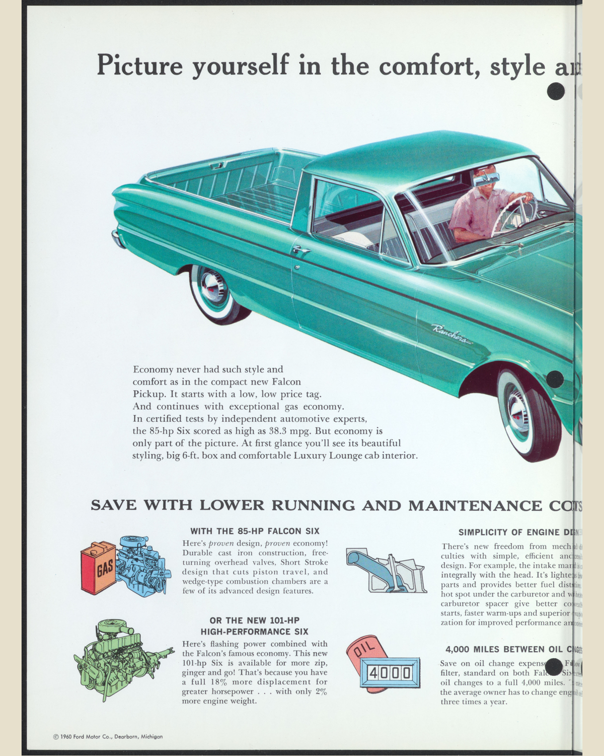 1961 ford falcon ranchero Brochure Page 2 0061-0021 — 16×20 proportions