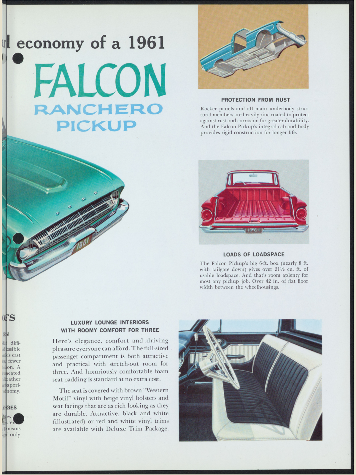 1961 ford falcon ranchero Brochure Page 3 0061-0022 — 18×24 proportions
