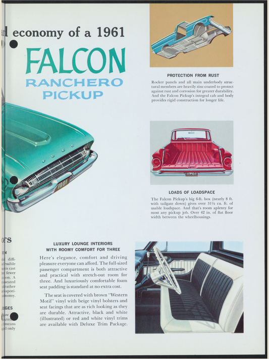 1961 ford falcon ranchero Brochure Page 3 0061-0022 — 18×24 proportions