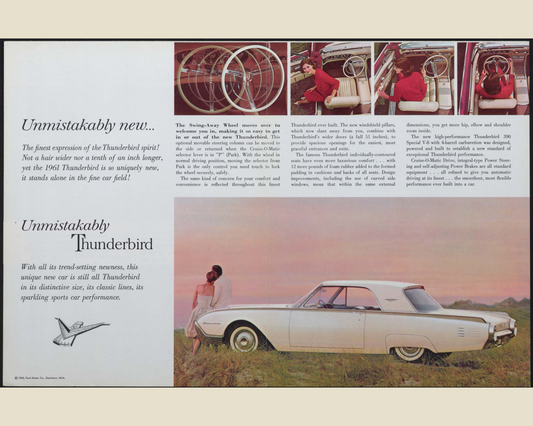 1961 Ford Thunderbird Brochure Page 2 0061-0023 — 16×20 proportions