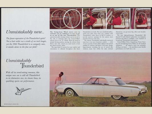 1961 Ford Thunderbird Brochure Page 2 0061-0023 — 18×24 proportions