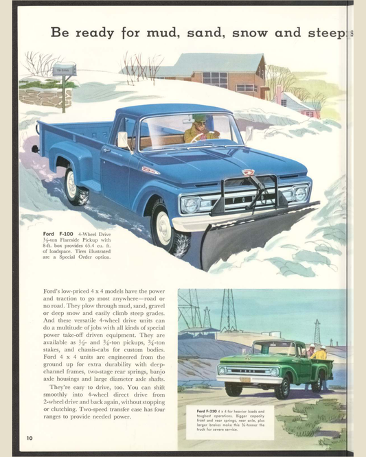 1961 ford pickup trucks Brochure Page 10 0061-0029 — 16×20 proportions