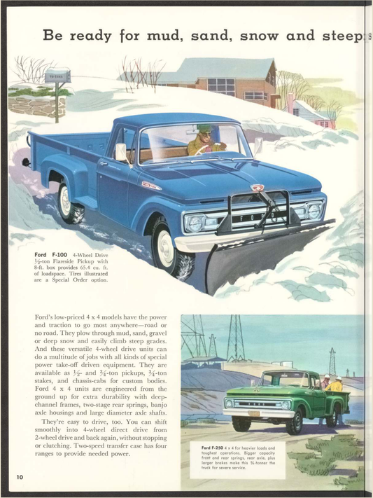 1961 ford pickup trucks Brochure Page 10 0061-0029 — 18×24 proportions