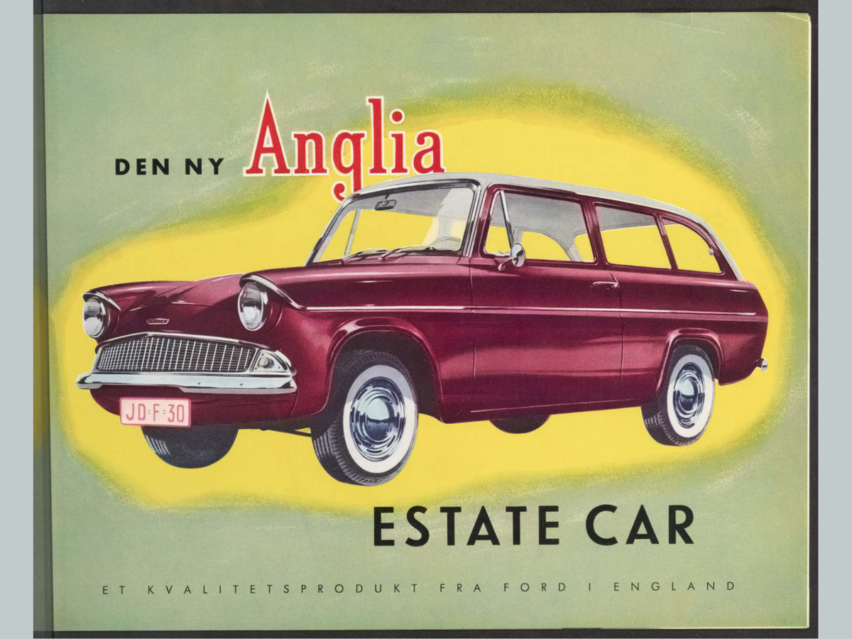 1962 Ford Anglia 105E Estate Car Brochure Page 1 0062-0009 — 18×24 proportions