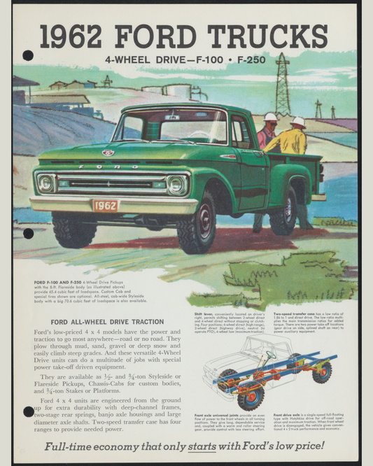 1962 Ford F-100 And F-250 Brochure Page 1 0062-0011 — 16×20 proportions