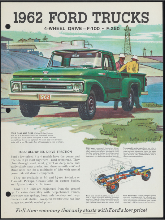 1962 Ford F-100 And F-250 Brochure Page 1 0062-0011 — 18×24 proportions