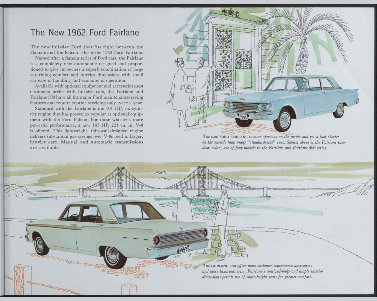 1962 Ford Family Of Fine Cars Brochure Page 3 0062-0018 — 16×20 proportions