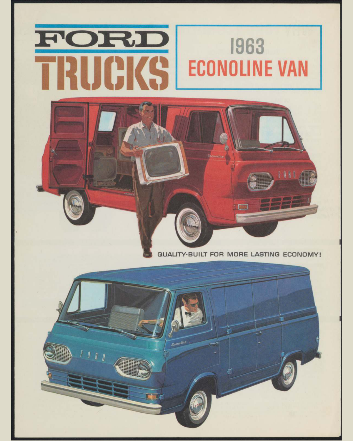 1963 Ford Econoline Van Brochure Page 1 0063-0000 — 16×20 proportions