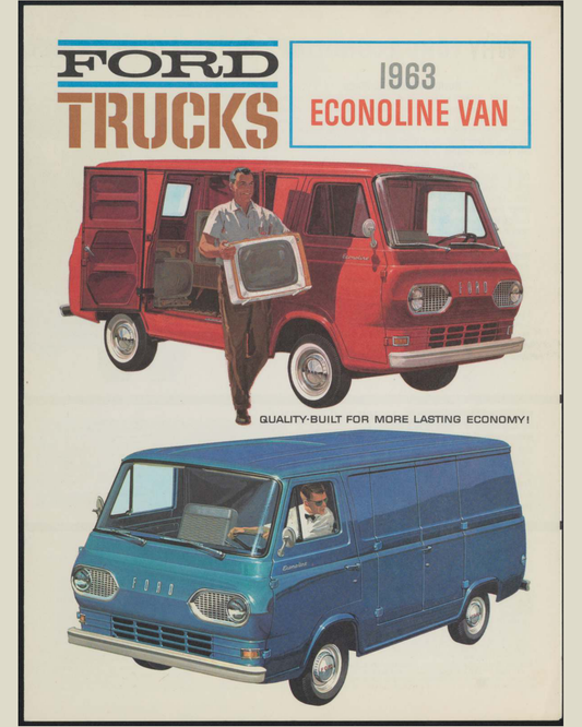 1963 Ford Econoline Van Brochure Page 1 0063-0000 — 16×20 proportions