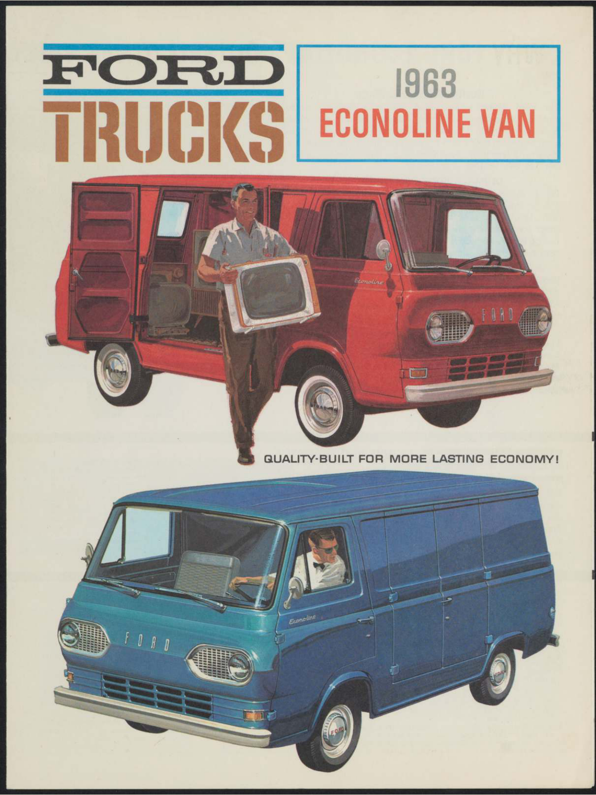 1963 Ford Econoline Van Brochure Page 1 0063-0000 — 18×24 proportions