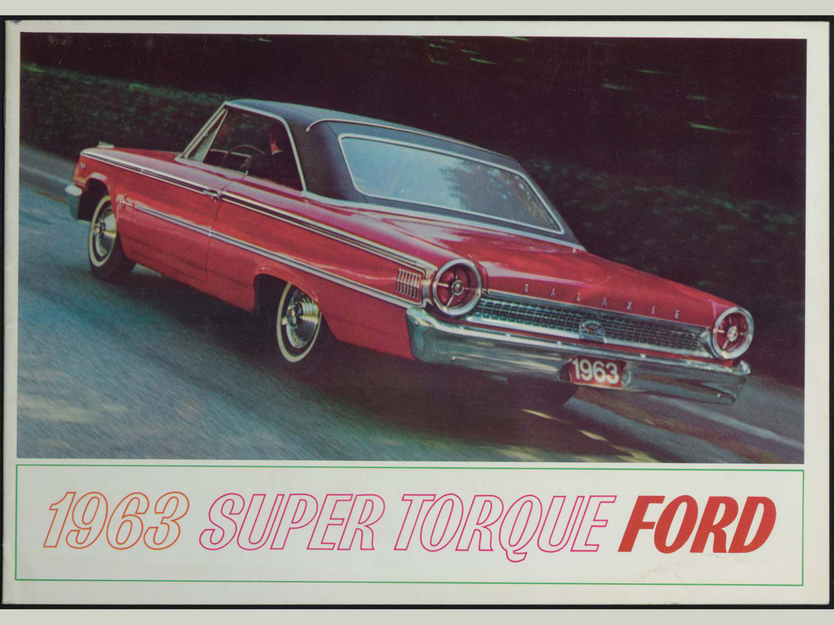 1963 Ford Car Line And Super Torque Brochure Page 1 0063-0001 — 18×24 proportions