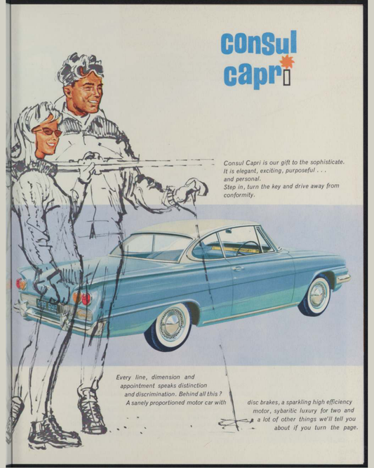 1963 Ford Consul Capri Brochure Page 3 0063-0018 — 16×20 proportions