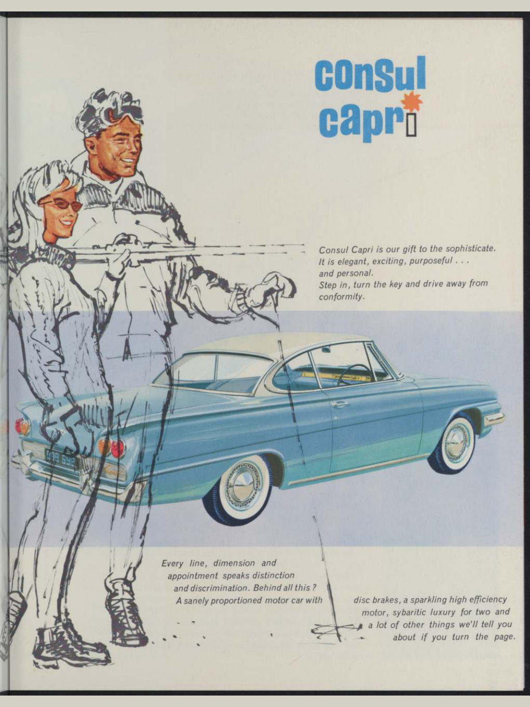 1963 Ford Consul Capri Brochure Page 3 0063-0018 — 18×24 proportions