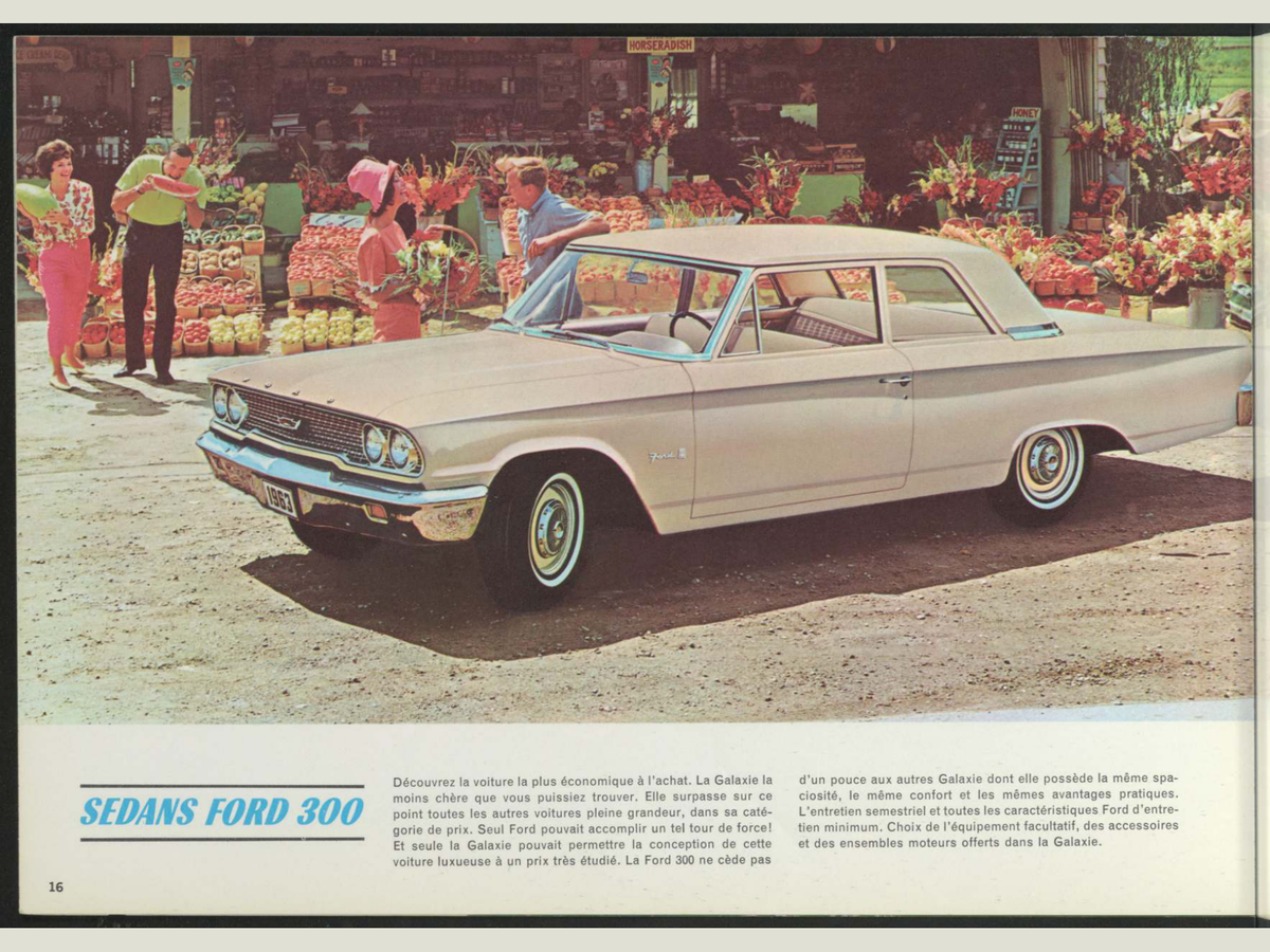 1963 Ford Galaxie Brochure Page 16 0063-0021 — 18×24 proportions
