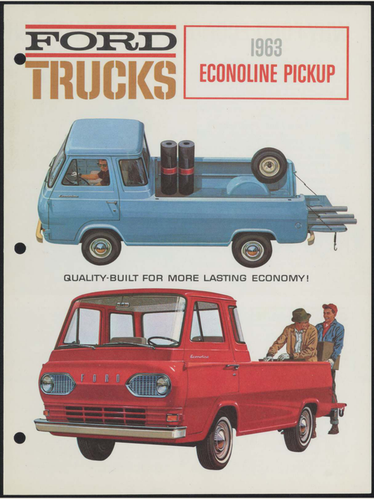 1963 Ford Econoline Pickup Brochure Page 1 0063-0042 — 18×24 proportions