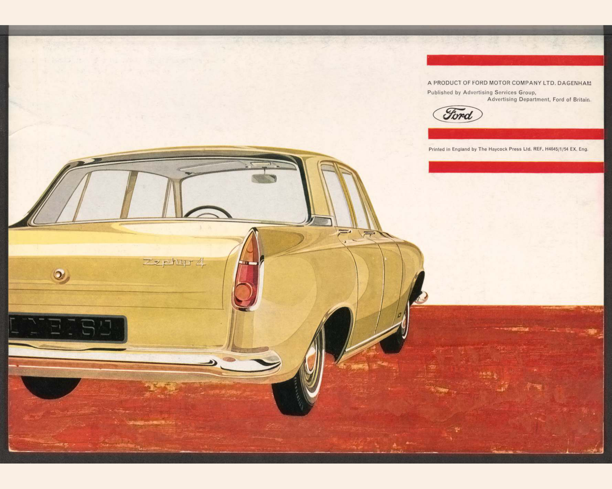 1964 Ford Zephyr 4 Mk 3 Brochure Page 12 0064-0017 — 16×20 proportions