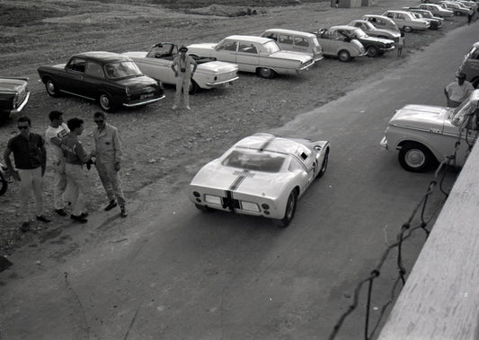 1964 Ford GT40 rear view in paddock — Nassau — 0064-0036