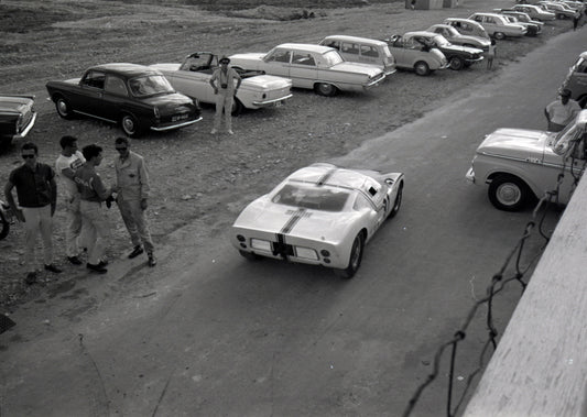 1964 Ford GT40 rear view in paddock — Nassau — 0064-0043