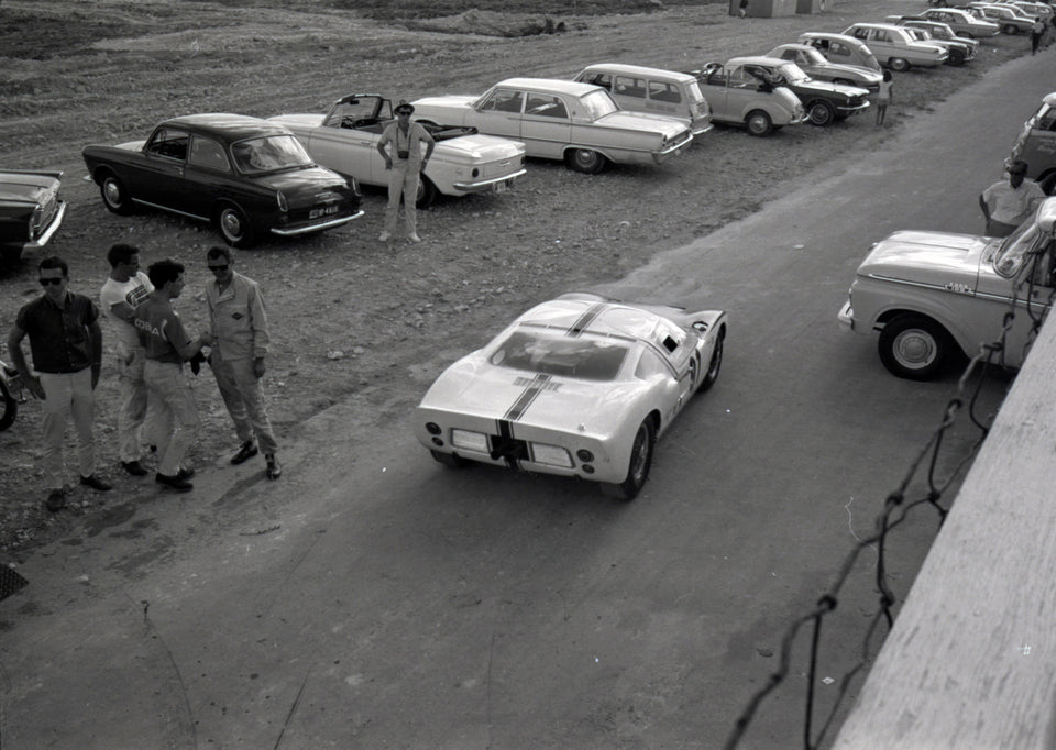 1964 Ford GT40 rear view in paddock — Nassau — 0064-0043