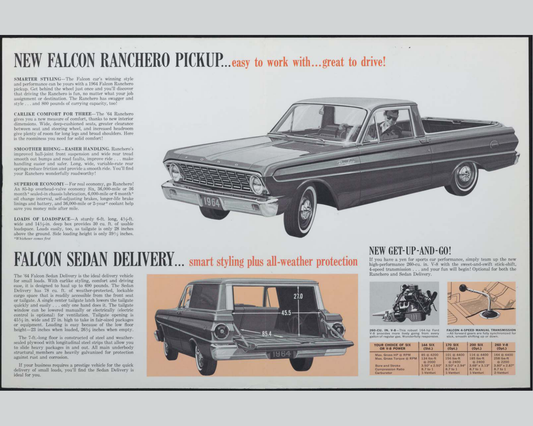 1964 Ford Falcon Ranchero Brochure Page 2 0064-0052 — 16×20 proportions