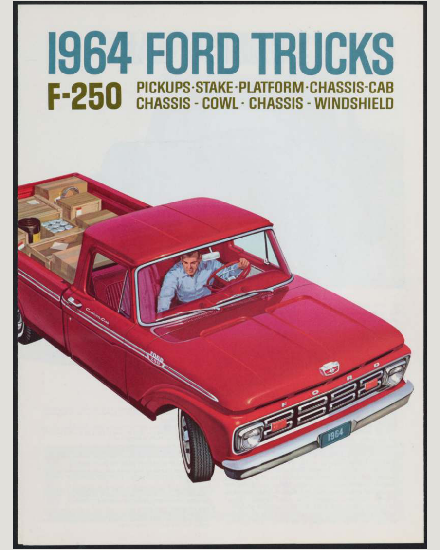 1964 Ford F-250 Brochure Page 1 0064-0057 — 16×20 proportions