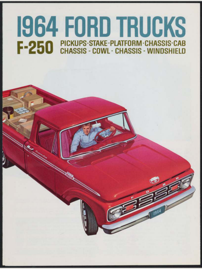 1964 Ford F-250 Brochure Page 1 0064-0057 — 18×24 proportions