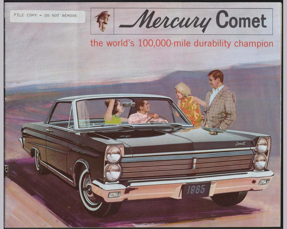 1965 Mercury Comet Brochure Page 1 0065-0000 — 16×20 proportions