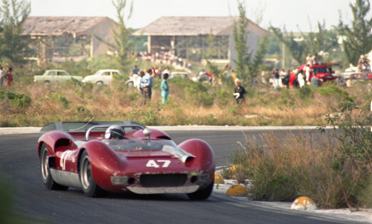 1965 Sports car number 47 cornering — Nassau — 0065-0001