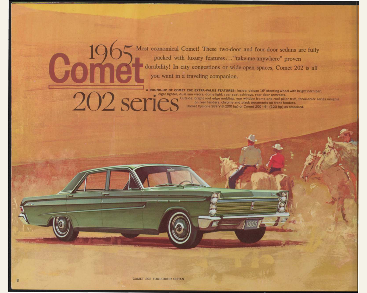 1965 Mercury Comet Brochure Page 8 0065-0019 — 16×20 proportions