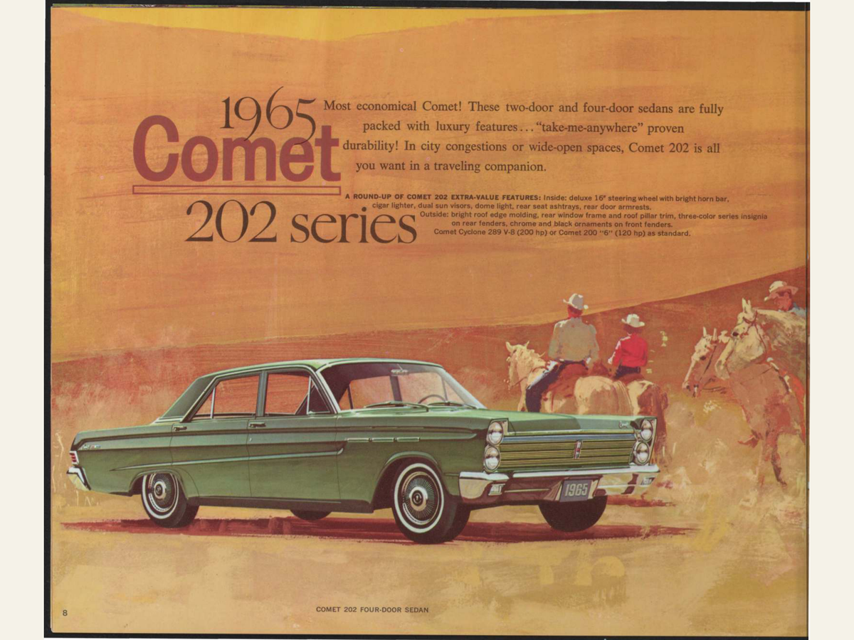 1965 Mercury Comet Brochure Page 8 0065-0019 — 18×24 proportions