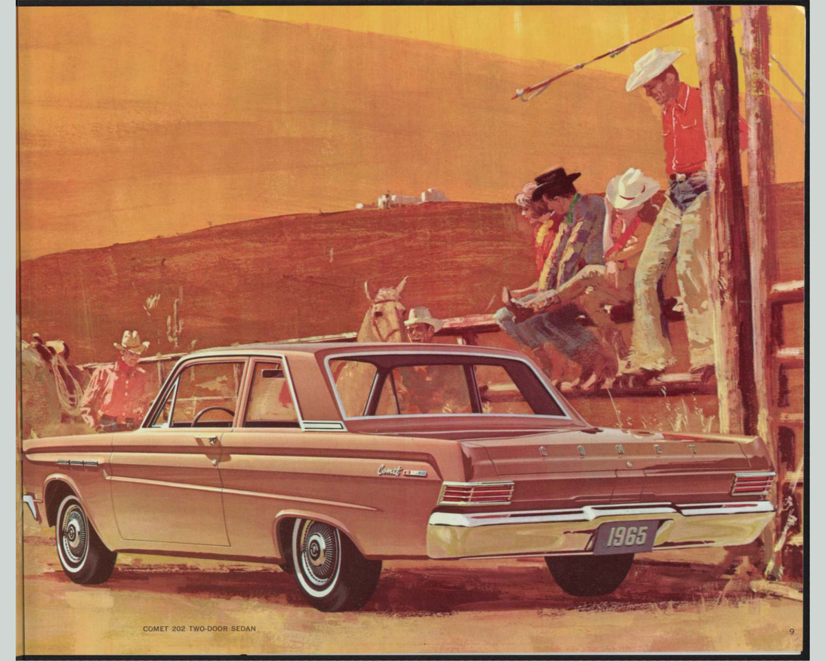 1965 Mercury Comet Brochure Page 9 0065-0020 — 16×20 proportions