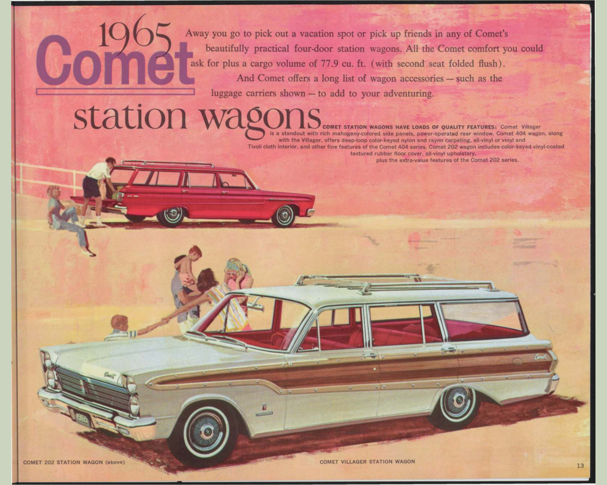 1965 Mercury Comet Brochure Page 13 0065-0024 — 16×20 proportions