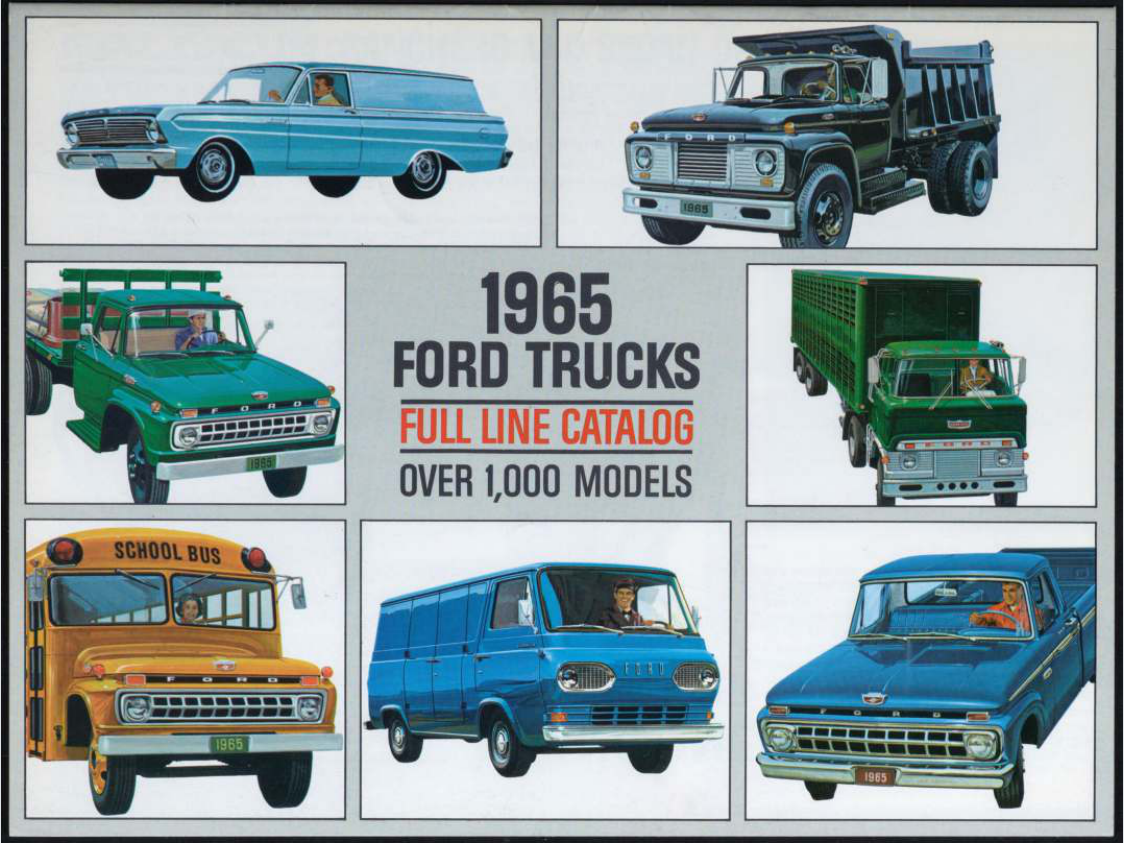 1965 Ford Trucks Full Line Catalog Brochure Page 1 0065-0025 — 18×24 proportions