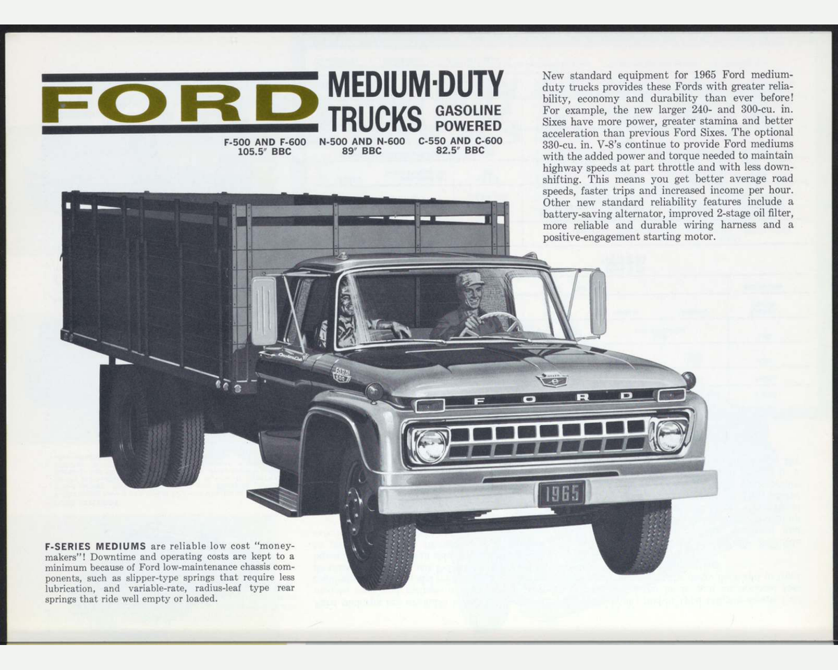 1965 Ford Trucks Full Line Catalog Brochure Page 6 0065-0029 — 16×20 proportions