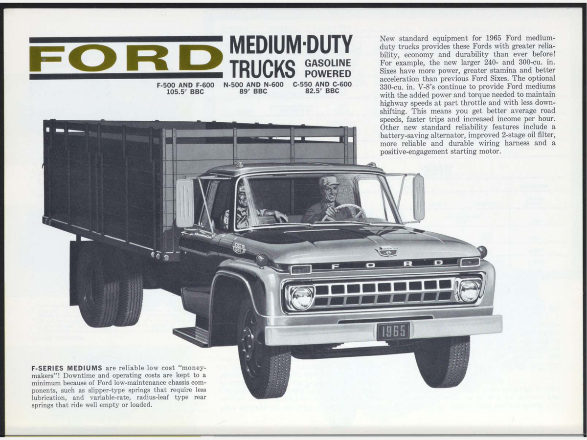 1965 Ford Trucks Full Line Catalog Brochure Page 6 0065-0029 — 18×24 proportions
